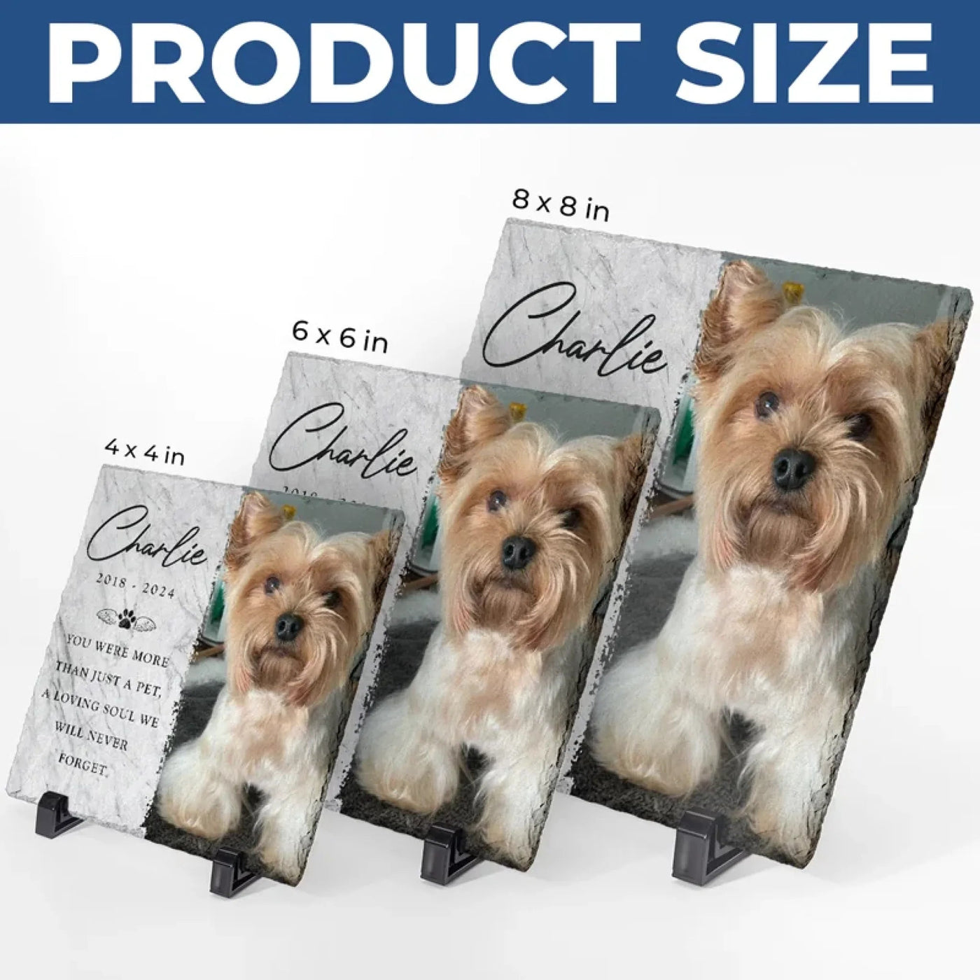 Custom Photo Deeply Loved - Memorial Personalized Custom Square Shaped Stone With Stand - Sympathy Gift For Pet Owners, Pet Lovers