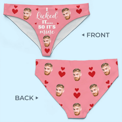 Custom Photo Handle With Care, This Belongs To Me - Couple Personalized Women Briefs - Gift For Husband Wife, Anniversary