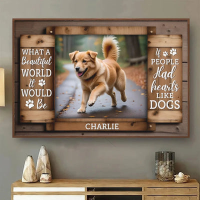 Custom Photo Pawprints On The Path, Pawprints On My Heart - Memorial Personalized Custom Horizontal Poster - Sympathy Gift For Pet Owners, Pet Lovers