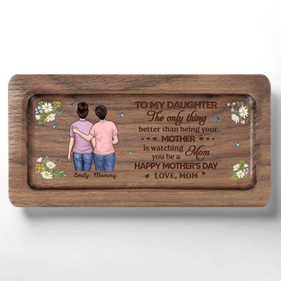 Together In Heart, Always - Family Personalized Custom Wooden Jewelry Box - Mother's Day, Gift For Mom, Daughter