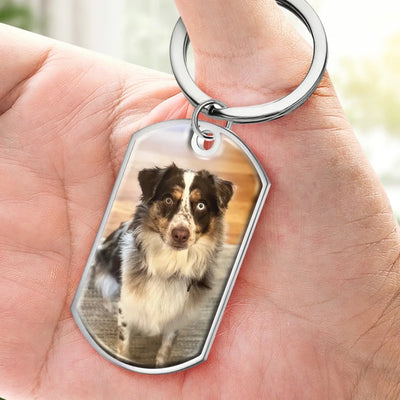 Custom Photo A Loyal Heart Never Fades - Memorial Personalized Custom Keychain - Sympathy Gift For Pet Owners, Pet Lovers