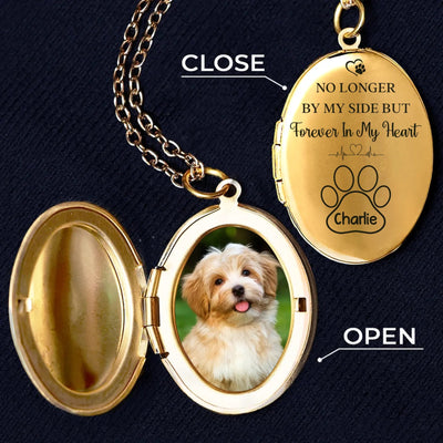 Custom Photo Run Free, Until We Meet Again - Memorial Personalized Custom Locket Necklace - Sympathy Gift For Pet Owners, Pet Lovers