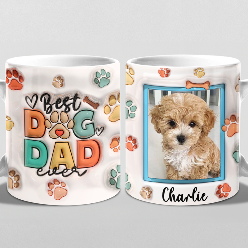 Custom Photo Love Me Love My Dog - Dog & Cat Personalized Custom 3D Inflated Effect Printed Mug - Christmas Gift For Pet Owners, Pet Lovers