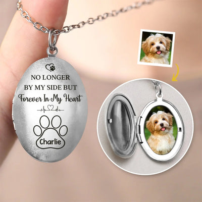 Custom Photo Run Free, Until We Meet Again - Memorial Personalized Custom Locket Necklace - Sympathy Gift For Pet Owners, Pet Lovers