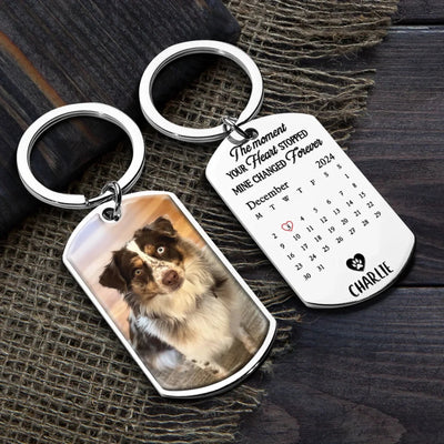Custom Photo A Loyal Heart Never Fades - Memorial Personalized Custom Keychain - Sympathy Gift For Pet Owners, Pet Lovers