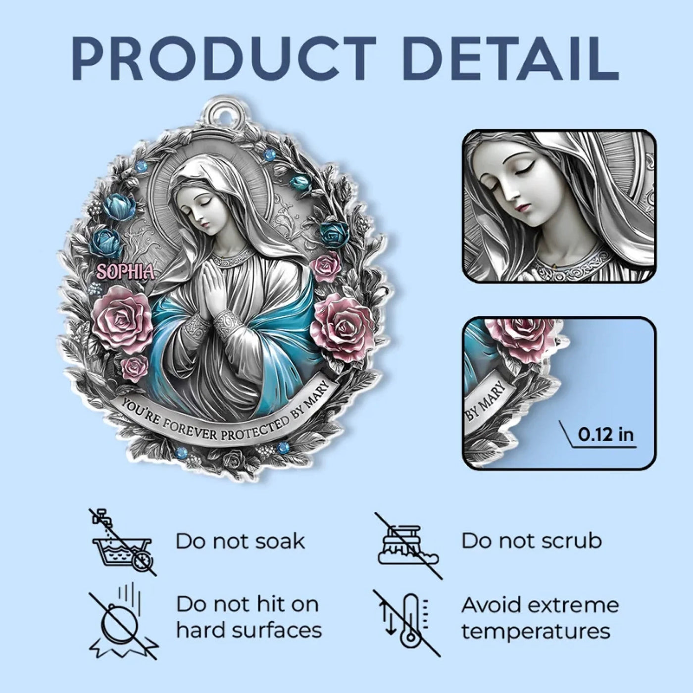 Keep Me In Your Gentle Embrace - Memorial Personalized Custom Car Ornament - Acrylic Custom Shaped - Sympathy Gift For Family Members