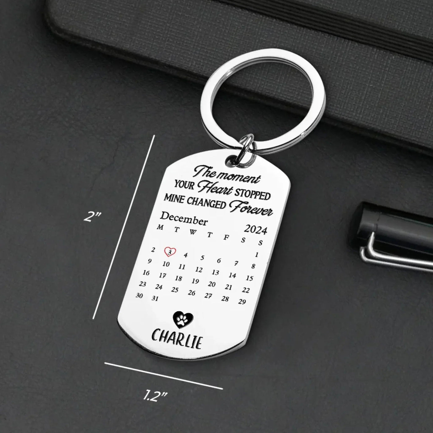 Custom Photo A Loyal Heart Never Fades - Memorial Personalized Custom Keychain - Sympathy Gift For Pet Owners, Pet Lovers