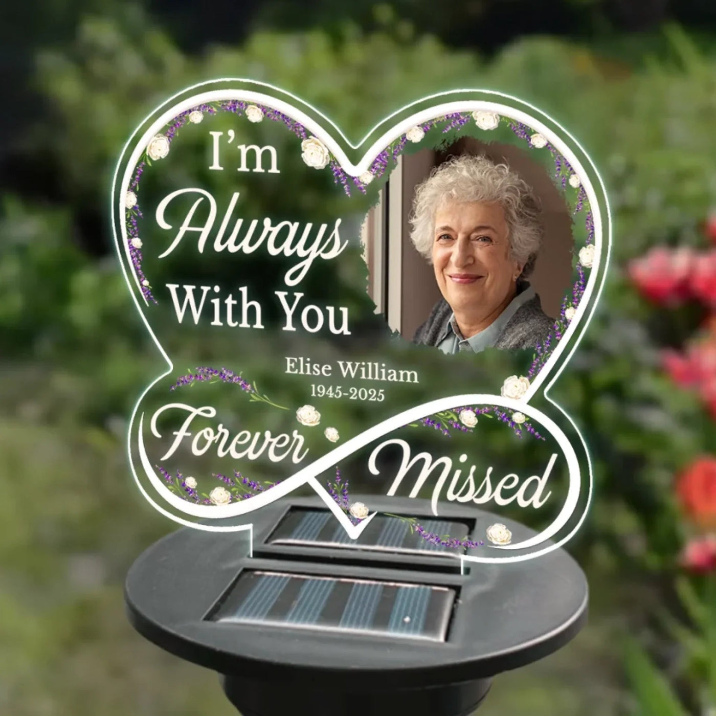 Custom Photo I'm Always With You, Forever Missed - Memorial Personalized Custom Garden Solar Light - Sympathy Gift For Family Members