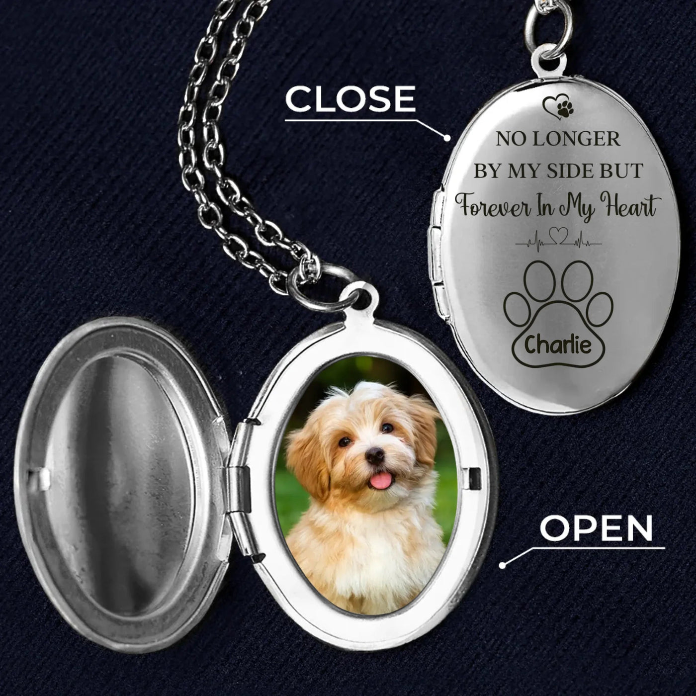 Custom Photo Run Free, Until We Meet Again - Memorial Personalized Custom Locket Necklace - Sympathy Gift For Pet Owners, Pet Lovers