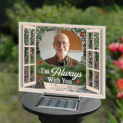 Custom Photo In Our Hearts, Always Home - Memorial Personalized Custom Garden Solar Light - Sympathy Gift For Family Members