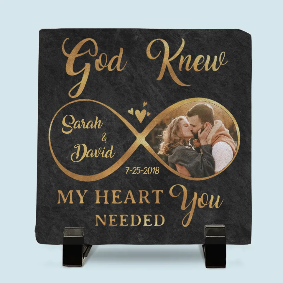 Custom Photo You Stole My Heart, But I’ll Let You Keep It - Couple Personalized Custom Square Shaped Stone With Stand - Gift For Husband Wife, Anniversary
