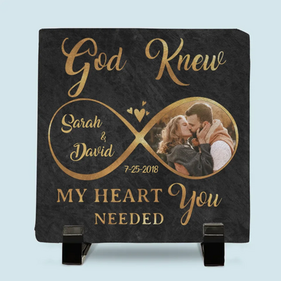 Custom Photo You Stole My Heart, But I’ll Let You Keep It - Couple Personalized Custom Square Shaped Stone With Stand - Gift For Husband Wife, Anniversary