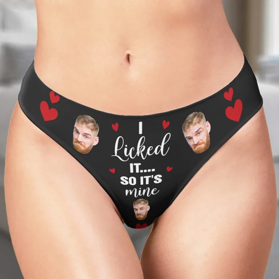 Custom Photo Handle With Care, This Belongs To Me - Couple Personalized Women Briefs - Gift For Husband Wife, Anniversary