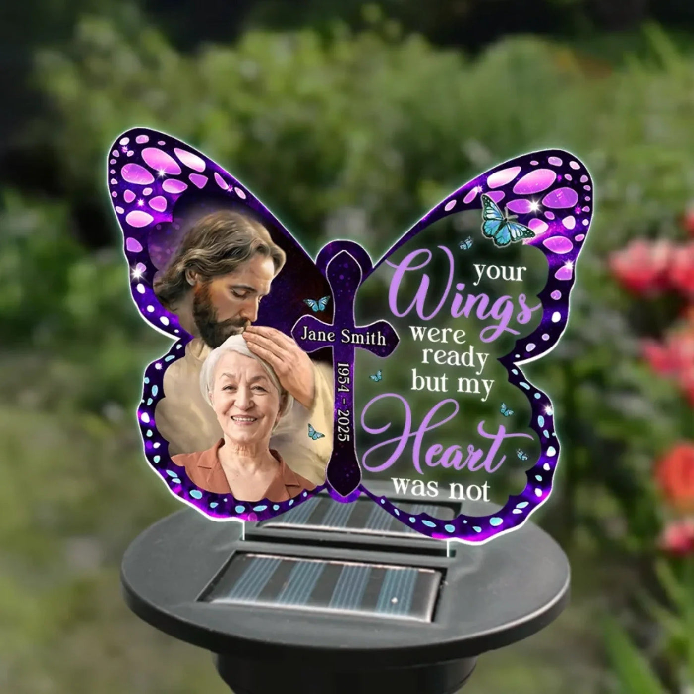 Custom Photo Forever A Part Of Us - Memorial Personalized Custom Garden Solar Light - Sympathy Gift For Family Members