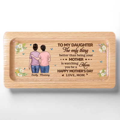 Together In Heart, Always - Family Personalized Custom Wooden Jewelry Box - Mother's Day, Gift For Mom, Daughter