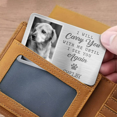 Custom Photo They Lived, They Loved, They Purred - Memorial Personalized Custom Aluminum Wallet Card - Sympathy Gift For Pet Owners, Pet Lovers