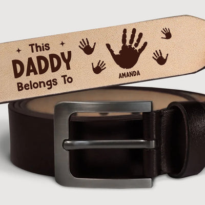 Always My Dad, Forever My Hero - Family Personalized Custom Engraved Leather Belt - Father's Day, Gift For Dad, Grandpa